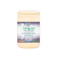 Disinfectant, contains chlorine in the form of granules "TAB CL DEZ", bank 0.8 kg. + measuring spoon